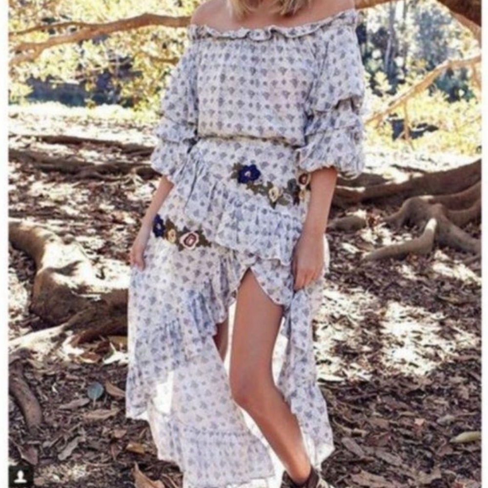 Jaase Bohemian 2Pc Matching Ruffle Top & Skirt Set L